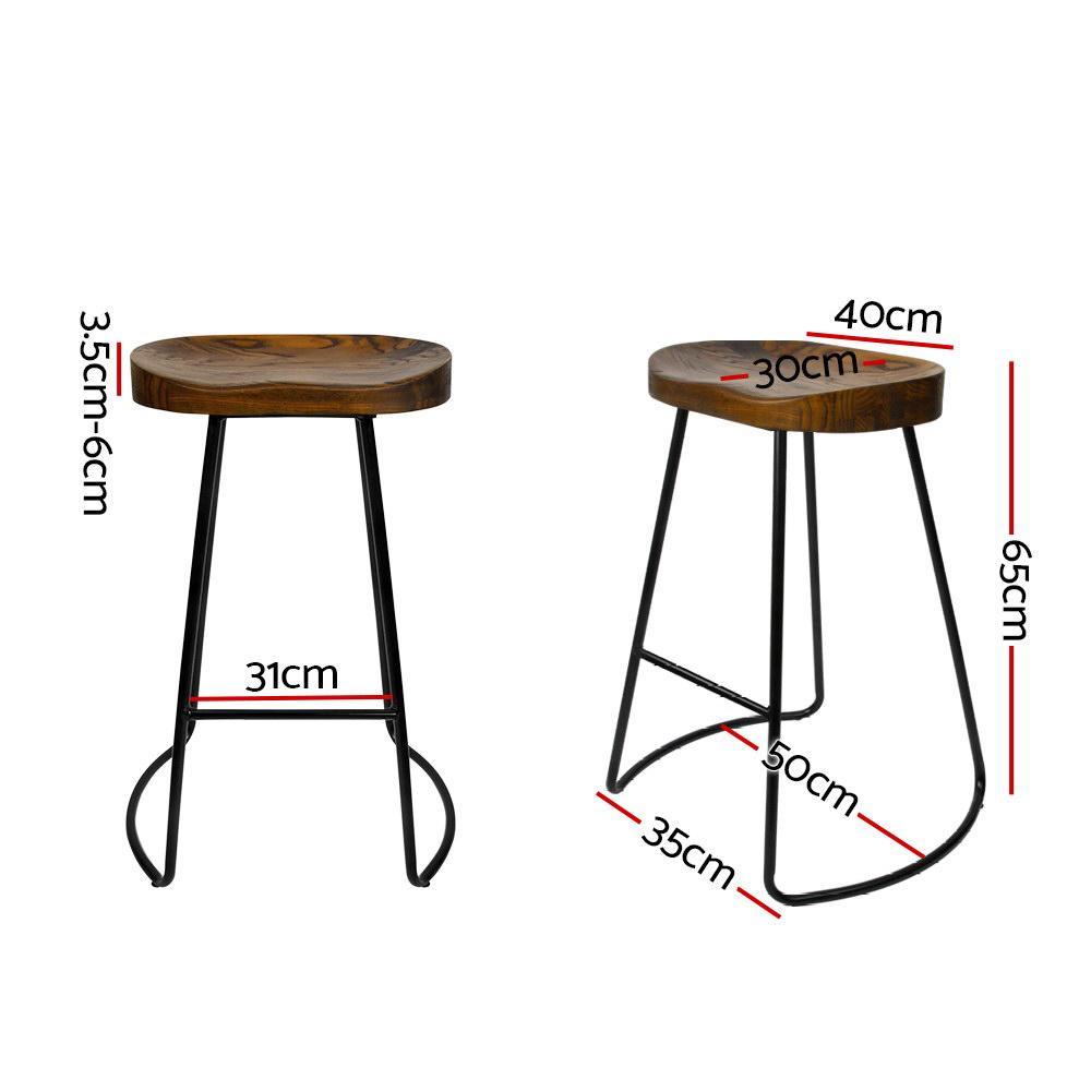 Buy Parker Industrial Counter Stool Backless Set of 4 Dark Wood