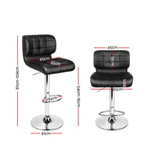 Load image into Gallery viewer, Evan Leather Bar Stool Swivel (Set of 2) Black