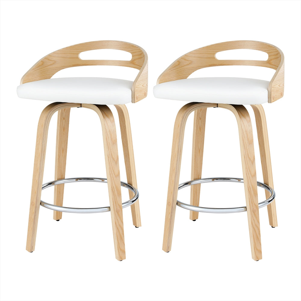 Ashwood Wooden Counter Stool (Set of 2) White 64cm