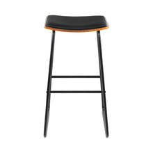 Load image into Gallery viewer, Porter Industrial Bar Stool Leather Backless (Set of 2) Black 76cm