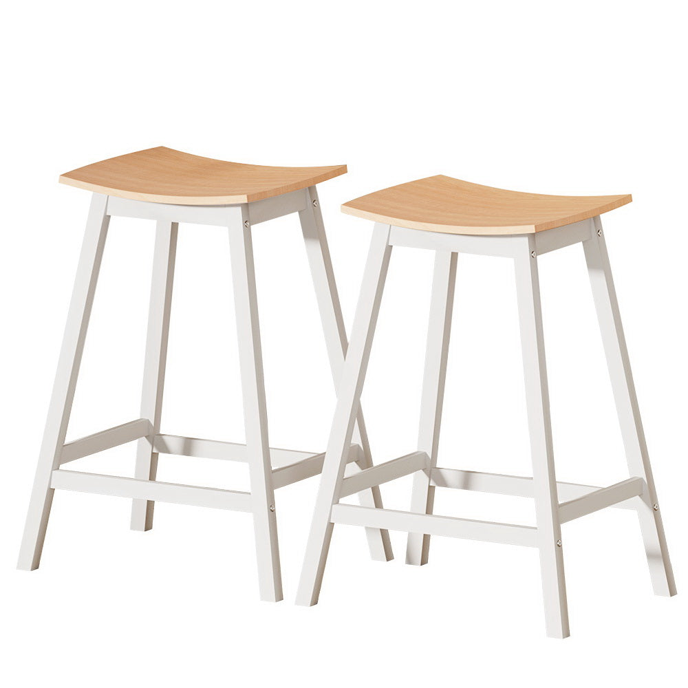 Buy Archie Wooden Counter Stool Backless Set of 2 White 64cm Bar Stool Home