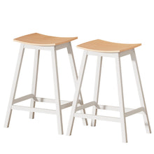 Load image into Gallery viewer, Archie Wooden Counter Stool Backless (Set of 2) White 64cm