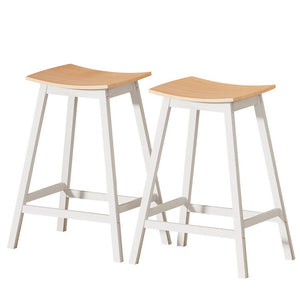 Archie Wooden Counter Stool Backless (Set of 2) White 64cm