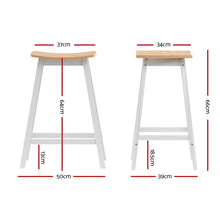 Load image into Gallery viewer, Archie Wooden Counter Stool Backless (Set of 2) White 64cm