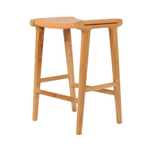 Load image into Gallery viewer, Bar Stools - Karina Leather Counter Stool Backless (Flat) Natural 65cm