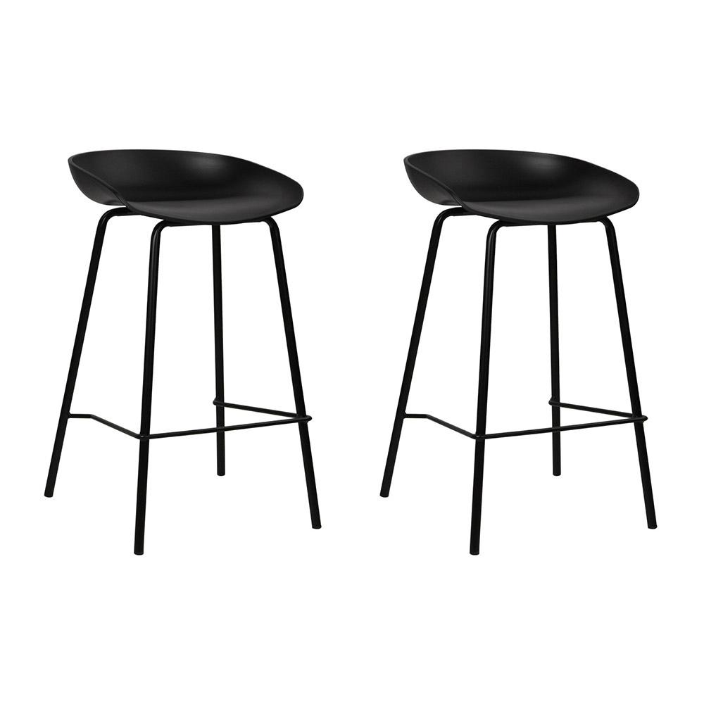 Buy Michael Industrial Counter Stool Steel Backless (Set of 2) Black ...