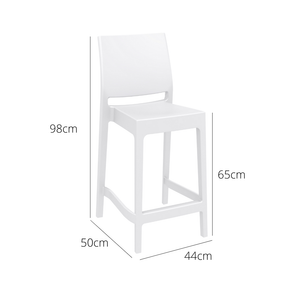 Outdoor Bar Stools - Canyon Outdoor Counter Stool White 65cm