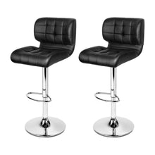 Load image into Gallery viewer, Bar Stools - Evan Set Of 2 Leather Gas Lift Kitchen Bar Stool Black