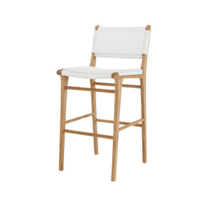 Bar Stools - Kai Wooden Bar Stool White (Close Weave) 75cm