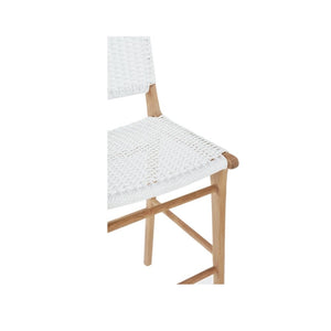 Bar Stools - Kai Wooden Bar Stool White (Close Weave) 75cm