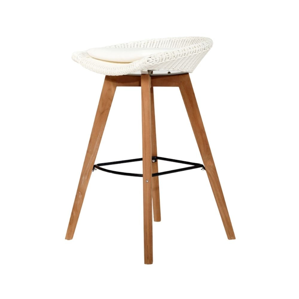 Bar Stools - Mahlia Outdoor Bar Stool Backless (Set Of 2) White 66cm