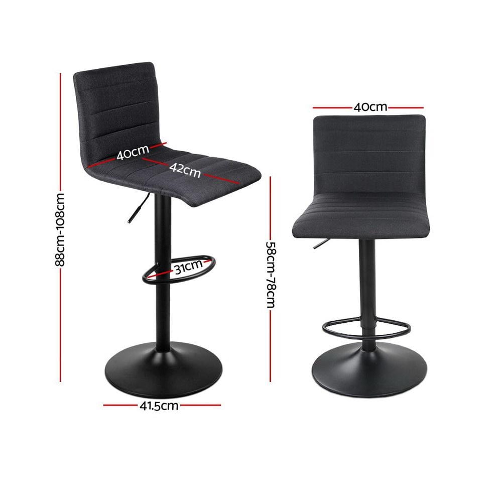 Buy Vanessa Fabric Bar Stool Swivel (Set of 4) Black | Bar Stool Home